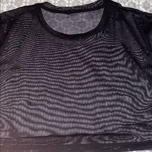 Black see through shirt.